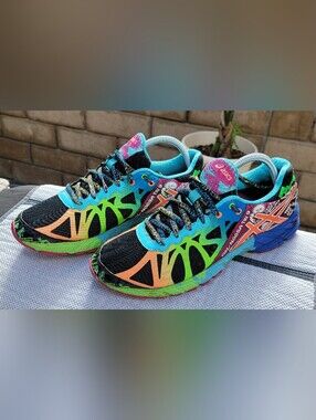 ASICS GEL-NOOSA TRI 9 Multicolor Graphic Low Top Lace Up Sneakers T458N Size 9.5